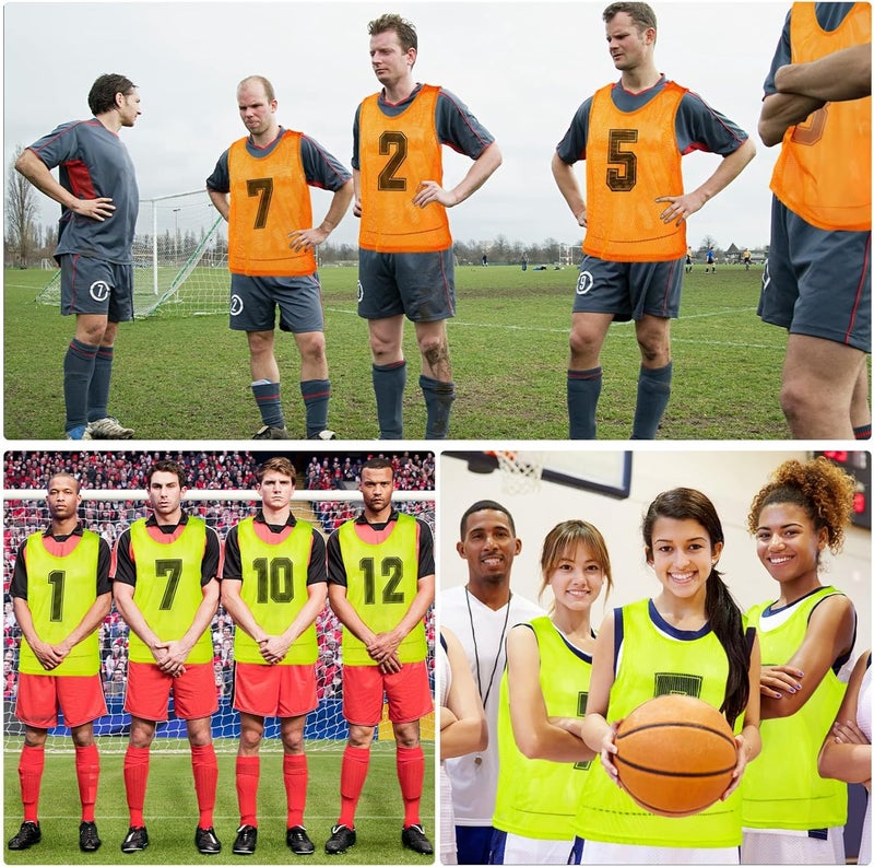 Vabean 24 Pack Nylon Mesh Scrimmage Team Practice Vests Pinnies Jerseys Train Vest for Adult Sport Basketball Soccer Football - Image 5